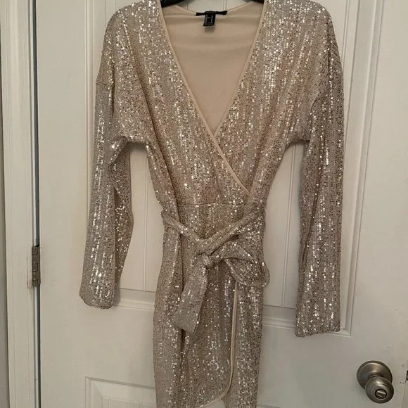 open lace back dress Buddylove Adeline Sequin Wrap Dress main image 1